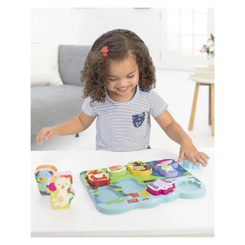 Skip Hop - Baby's First Puzzle, Zoo Park - 8 puzzle pieces & puzzle board