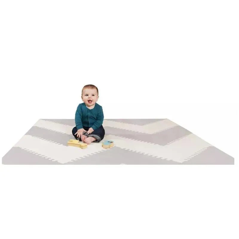 Skip Hop - Playspot Geo Foam Floor Tile Mat, Grey/Cream
