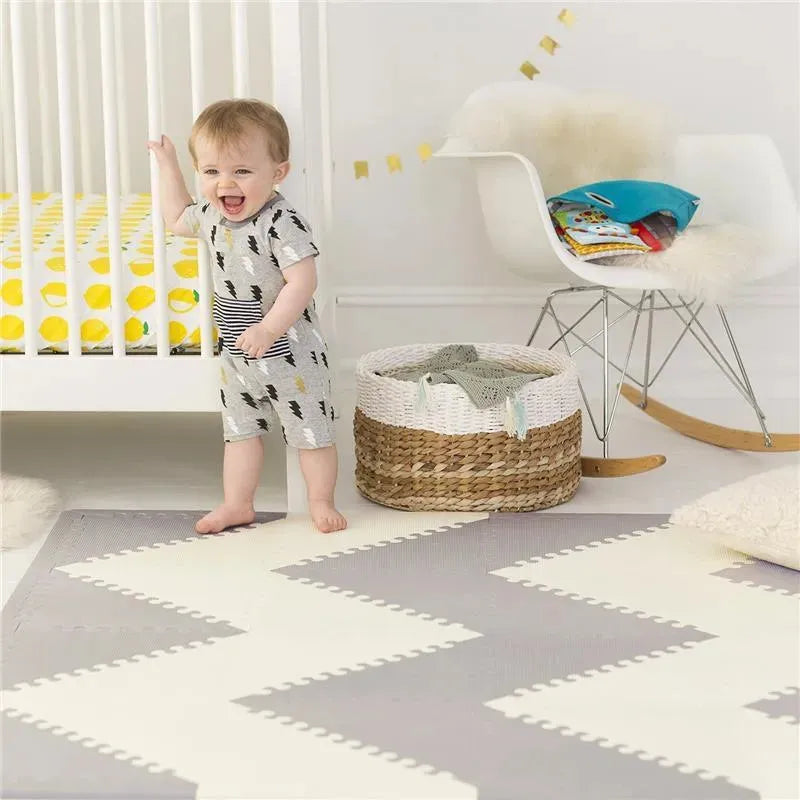 Skip Hop - Playspot Geo Foam Floor Tile Mat, Grey/Cream