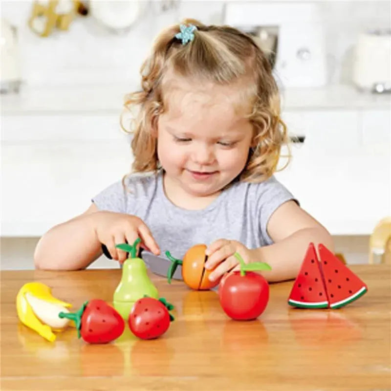 Hape - Wooden Healthy Cutting Play Fruits with Play Knife