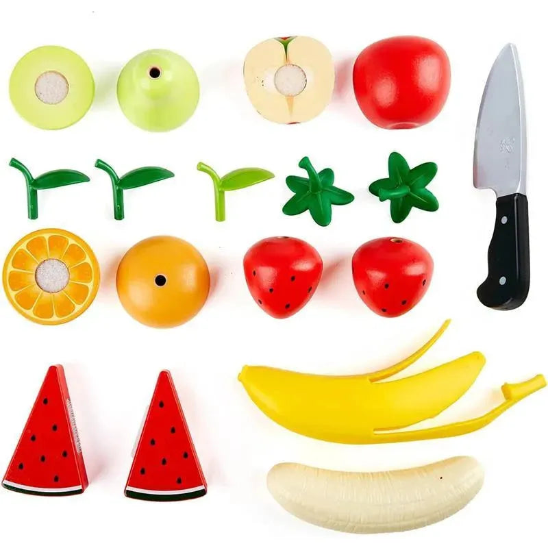 Hape - Wooden Healthy Cutting Play Fruits with Play Knife