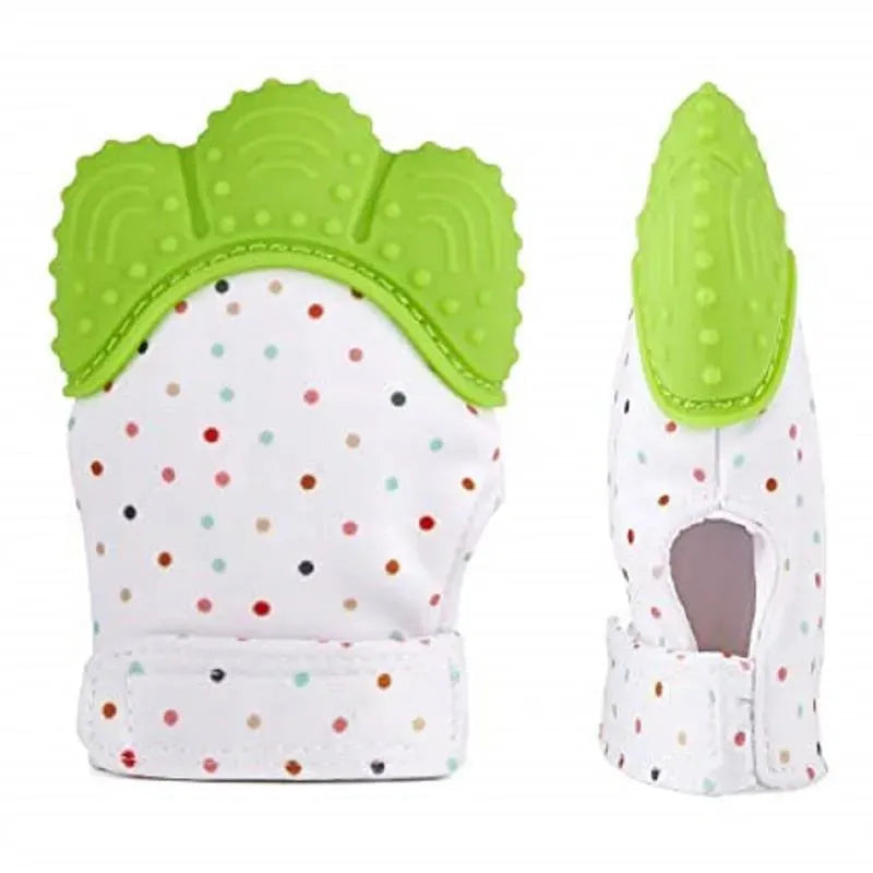 Happy Kids Silicone Teether Mitten Green