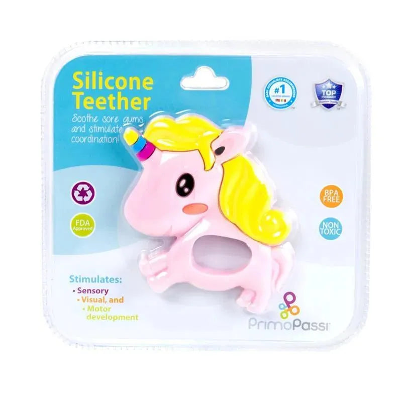 Primo Passi - Silicone Baby Teether, Pink Unicorn