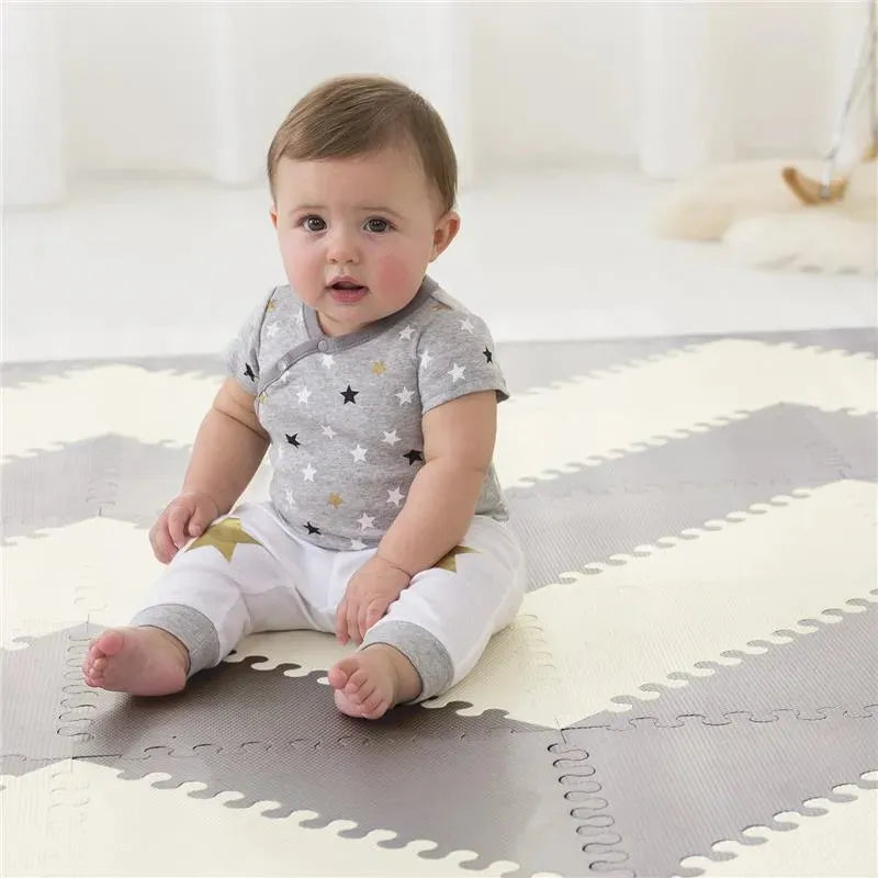 Skip Hop - Playspot Geo Foam Floor Tile Mat, Grey/Cream