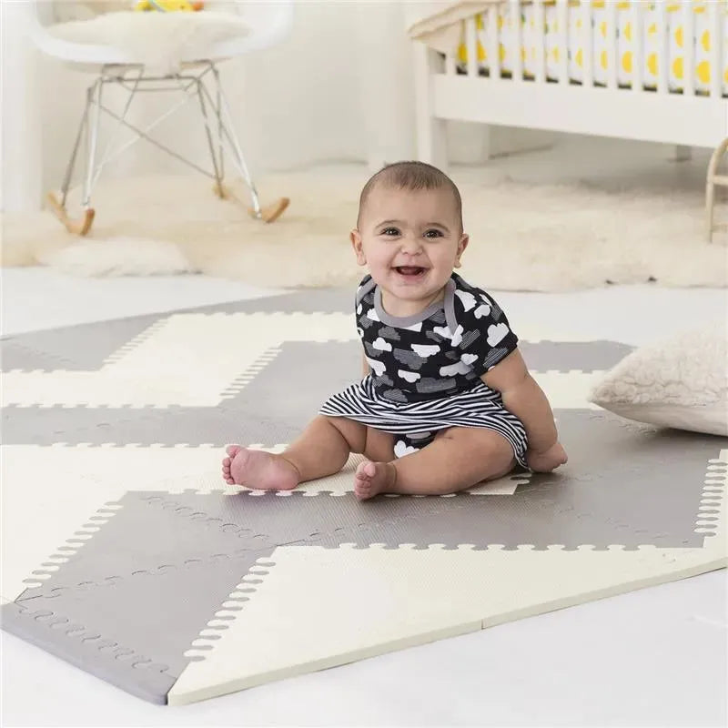 Skip Hop - Playspot Geo Foam Floor Tile Mat, Grey/Cream